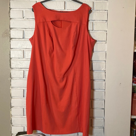 Dress Barn Dresses & Skirts - Dressbarn plus size, coral dress keyhole cut out